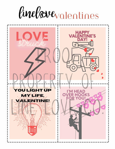 PRINTABLE Lineman Themed Valentine's Cards