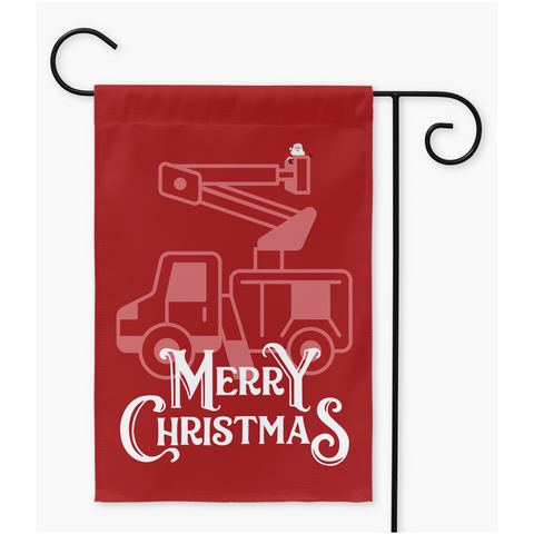 Santa Bucket Truck Garden Flag