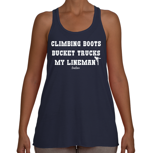 Climbing Boots, Bucket Trucks, My Lineman Linewife Tank