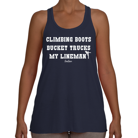 Climbing Boots, Bucket Trucks, My Lineman Linewife Tank