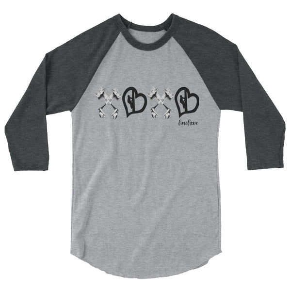 XOXO Lineman Hooks and Heart Linewife 3/4 Sleeve