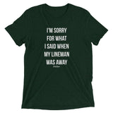 What I Said When My Lineman Was Away Linewife Tee (Bella Triblend)