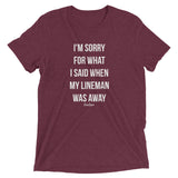 What I Said When My Lineman Was Away Linewife Tee (Bella Triblend)