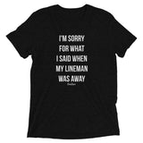 What I Said When My Lineman Was Away Linewife Tee (Bella Triblend)