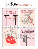 PRINTABLE Lineman Themed Valentine's Cards