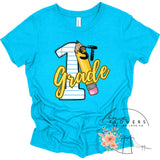 First Grade Notebook and Pencil Back to School T-Shirt