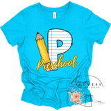 Preschool Notebook and Pencil Back to School T-Shirt