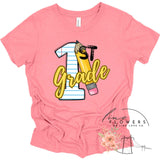 First Grade Notebook and Pencil Back to School T-Shirt