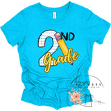 Second Grade Notebook and Pencil Back to School T-Shirt