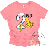 Second Grade Notebook and Pencil Back to School T-Shirt