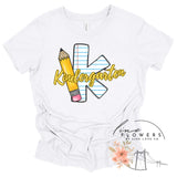 Kindergarten Notebook and Pencil Back to School T-Shirt