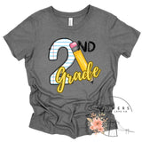 Second Grade Notebook and Pencil Back to School T-Shirt