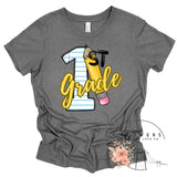 First Grade Notebook and Pencil Back to School T-Shirt