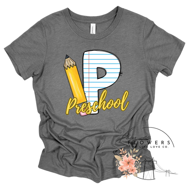 Preschool Notebook and Pencil Back to School T-Shirt