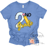 Second Grade Notebook and Pencil Back to School T-Shirt