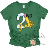 Second Grade Notebook and Pencil Back to School T-Shirt