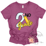 Second Grade Notebook and Pencil Back to School T-Shirt