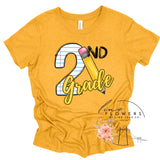 Second Grade Notebook and Pencil Back to School T-Shirt