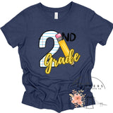 Second Grade Notebook and Pencil Back to School T-Shirt