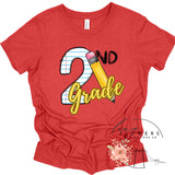 Second Grade Notebook and Pencil Back to School T-Shirt