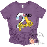 Second Grade Notebook and Pencil Back to School T-Shirt