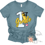 First Grade Notebook and Pencil Back to School T-Shirt