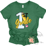 First Grade Notebook and Pencil Back to School T-Shirt