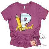 Preschool Notebook and Pencil Back to School T-Shirt