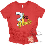 Third Grade Notebook and Pencil Back to School T-Shirt