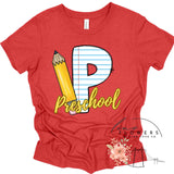 Preschool Notebook and Pencil Back to School T-Shirt