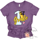 First Grade Notebook and Pencil Back to School T-Shirt