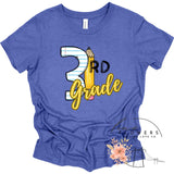 Third Grade Notebook and Pencil Back to School T-Shirt