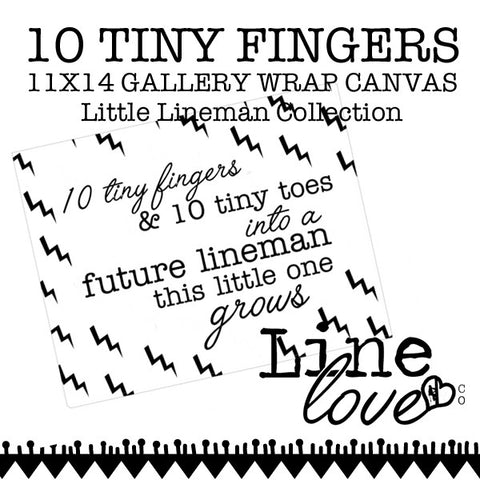 10 Tiny Fingers Wall Canvas (Little Lineman Collection)