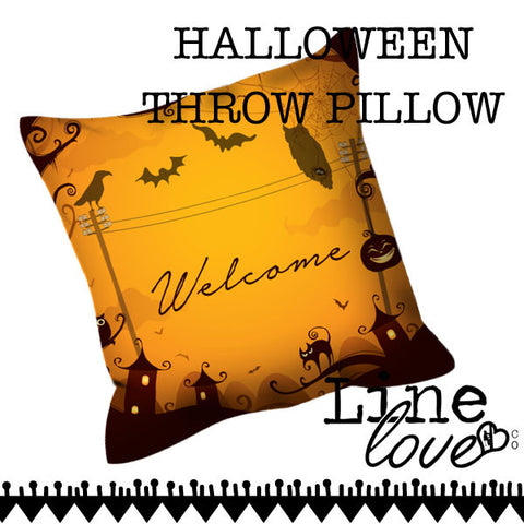 Welcome Halloween Throw Pillow