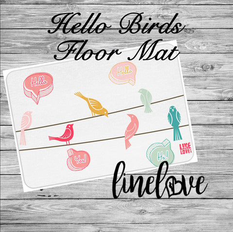 Hello Birds Linewife Door Floor Mat