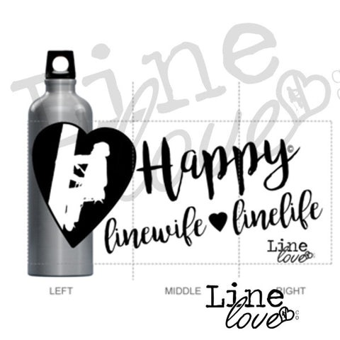 A Happy Linewife Happy Linelife Aluminum 20oz Water Bottle