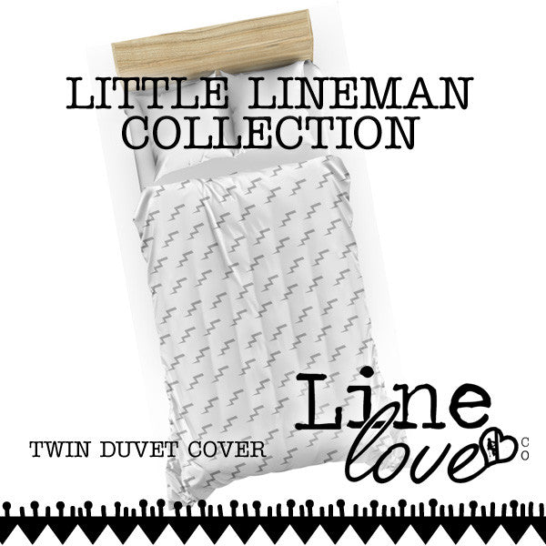 Little Lineman Bolt Twin Duvet Cover